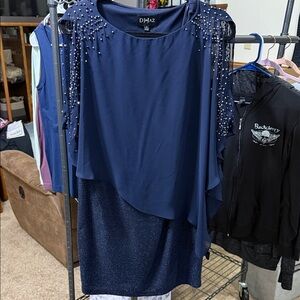 DJ Jaz Navy Embellished Midi Dress for Women
